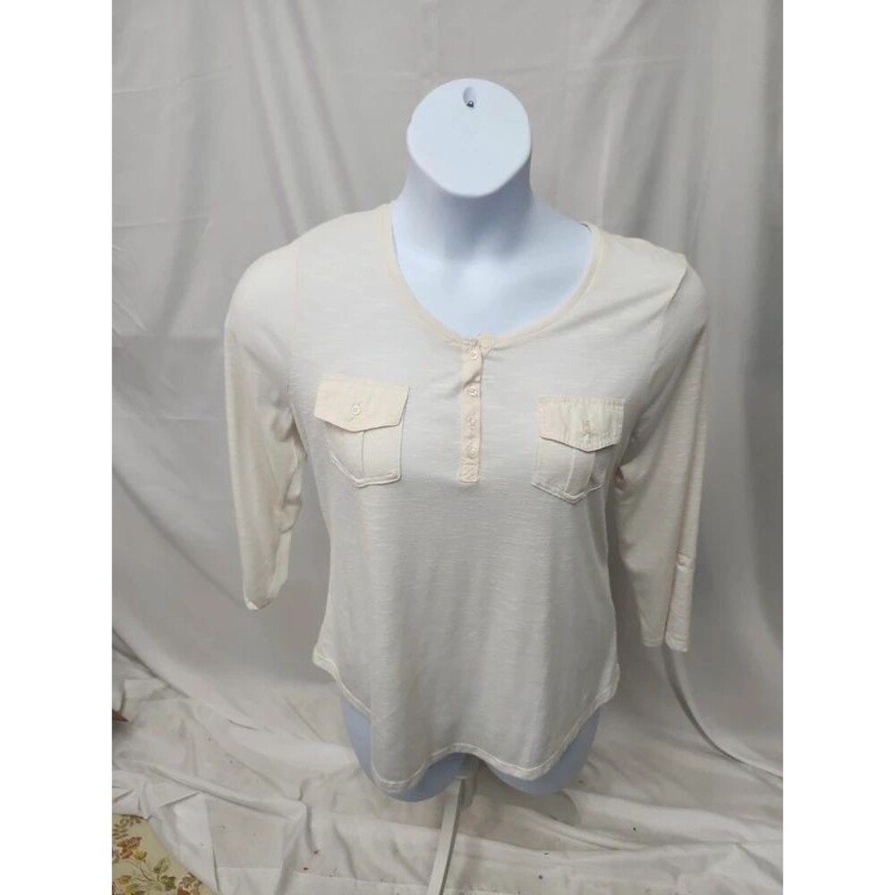 Sonoma tab sleeve light weight textured top Sz L